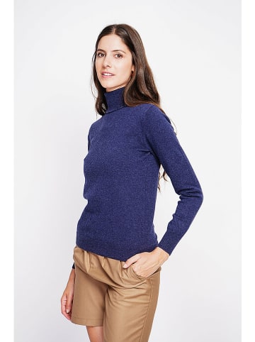 ASSUILI Rollkragenpullover in Dunkelblau