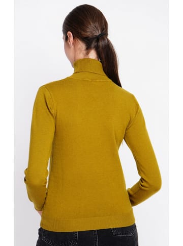 ASSUILI Rollkragenpullover in Oliv