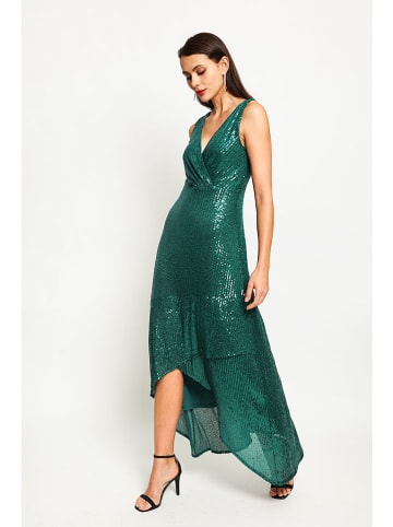 ASSUILI Paillettenkleid in Grün