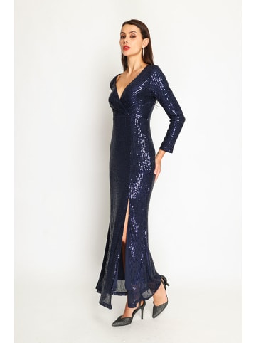 ASSUILI Paillettenkleid in Dunkelblau