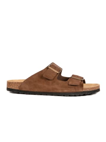 BABUNKERS Family Leren slippers bruin