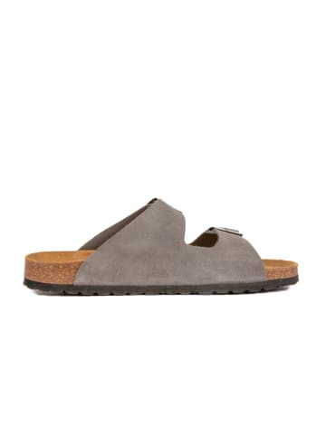 BABUNKERS Family Leren slippers grijs