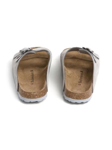 BABUNKERS Family Leder-Pantoletten in Grau