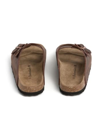 BABUNKERS Family Leren slippers bruin