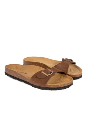 BABUNKERS Family Leren slippers bruin