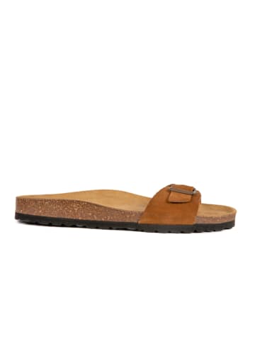 BABUNKERS Family Leren slippers cognackleurig