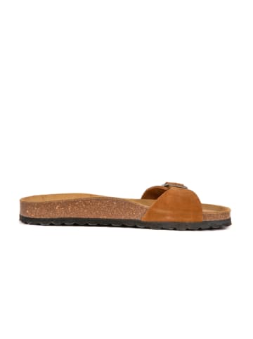 BABUNKERS Family Leren slippers cognackleurig