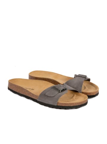 BABUNKERS Family Leren slippers grijs