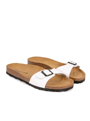 BABUNKERS Family Leder-Pantoletten in Weiß