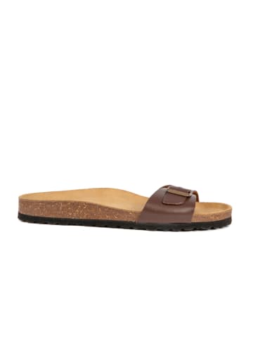 BABUNKERS Family Leren slippers bruin