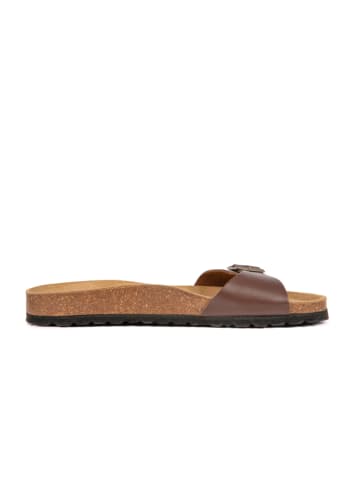 BABUNKERS Family Leren slippers bruin