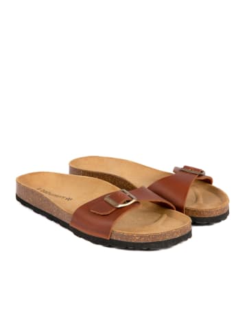 BABUNKERS Family Leren slippers bruin