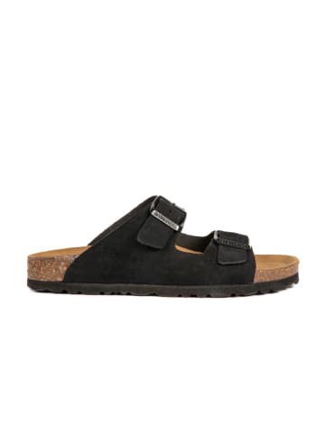 BABUNKERS Family Leren slippers zwart