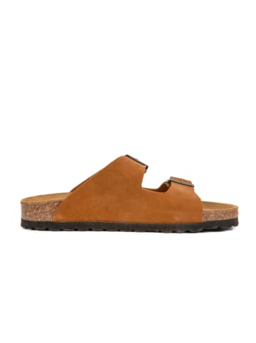 BABUNKERS Family Leren slippers lichtbruin