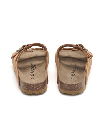 BABUNKERS Family Leren slippers lichtbruin