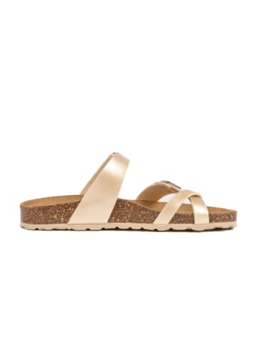 BABUNKERS Family Teenslippers goudkleurig