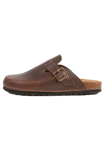 BABUNKERS Family Leder-Clogs in Braun