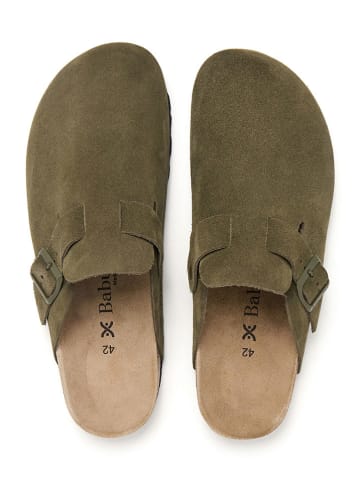 BABUNKERS Family Leren clogs groen