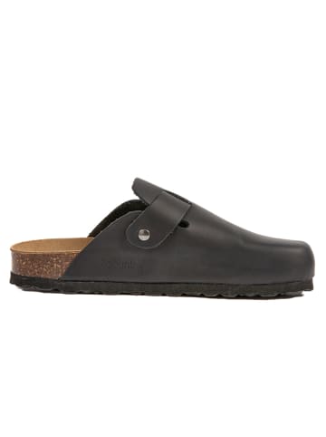 BABUNKERS Family Leren clogs zwart