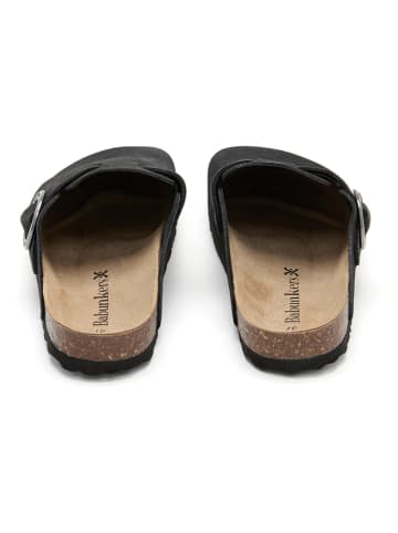 BABUNKERS Family Leren clogs zwart