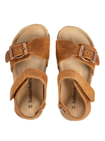 BABUNKERS Family Leren sandalen lichtbruin