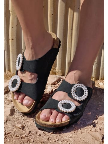 BABUNKERS Family Skórzane klapki w kolorze czarnym