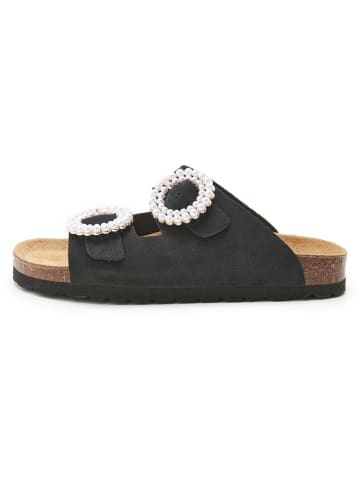 BABUNKERS Family Leren slippers zwart