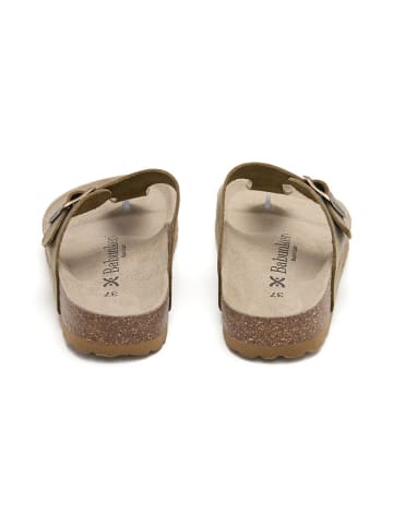 BABUNKERS Family Leren teenslippers bruin