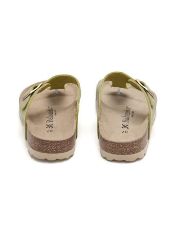 BABUNKERS Family Leren teenslippers kaki