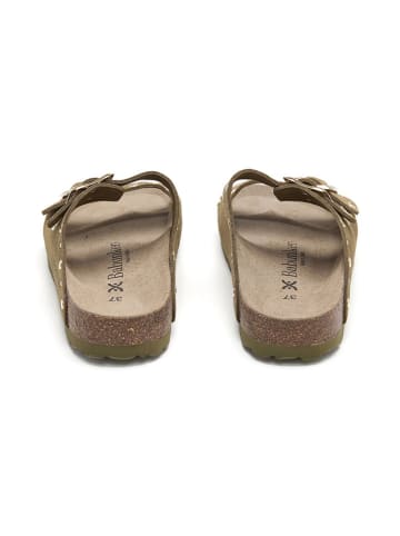 BABUNKERS Family Leder-Pantoletten in Khaki