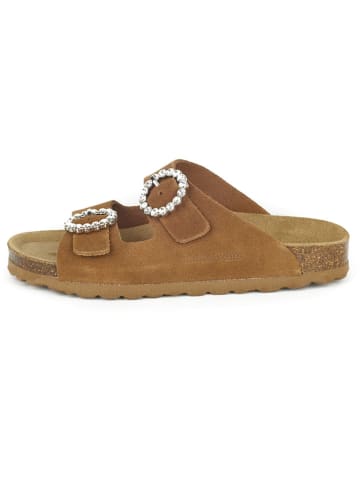 BABUNKERS Family Leren slippers bruin