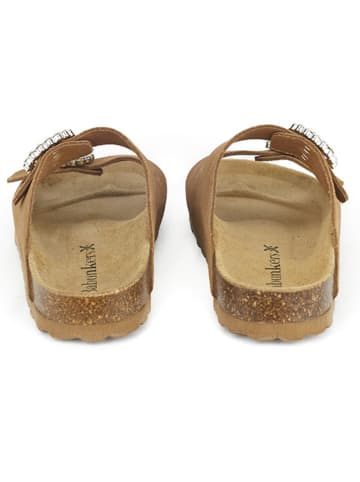 BABUNKERS Family Skórzane klapki w kolorze brązowym