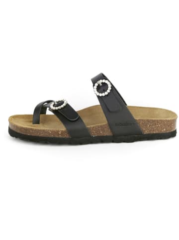 BABUNKERS Family Leren teenslippers zwart