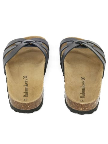 BABUNKERS Family Leren slippers zwart