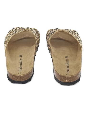 BABUNKERS Family Pantoletten in Beige/ Braun