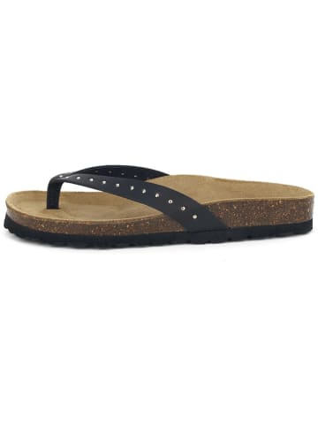 BABUNKERS Family Leren teenslippers zwart