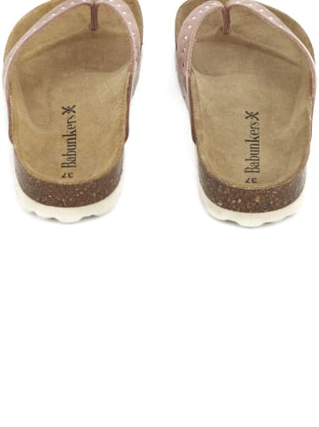 BABUNKERS Family Leren teenslippers lichtroze