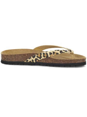 BABUNKERS Family Zehentrenner in Beige/ Braun