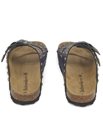 BABUNKERS Family Leren slippers zwart