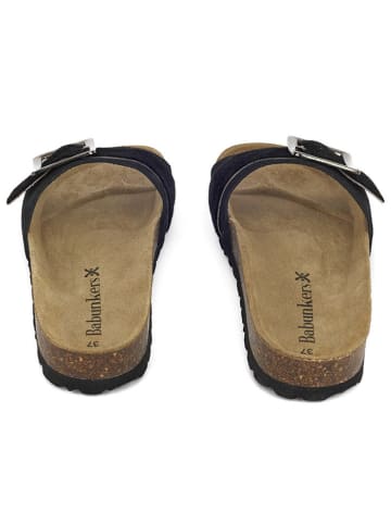 BABUNKERS Family Leder-Pantoletten in Schwarz