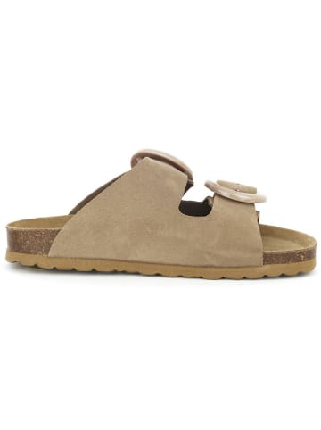 BABUNKERS Family Leren slippers lichtbruin