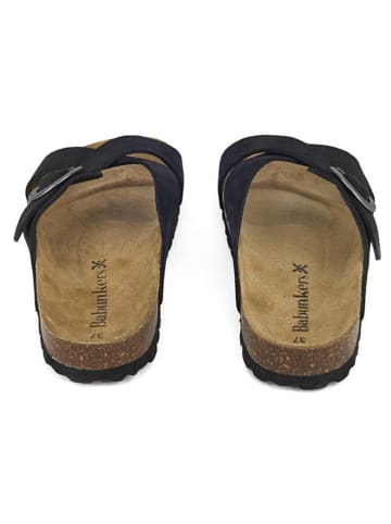 BABUNKERS Family Leren slippers zwart
