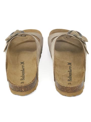 BABUNKERS Family Leren slippers lichtbruin