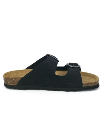 BABUNKERS Family Leren slippers zwart