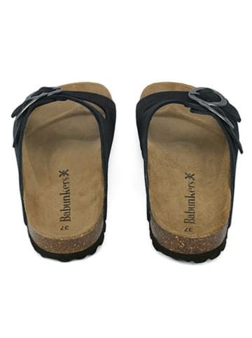 BABUNKERS Family Leder-Pantoletten in Schwarz