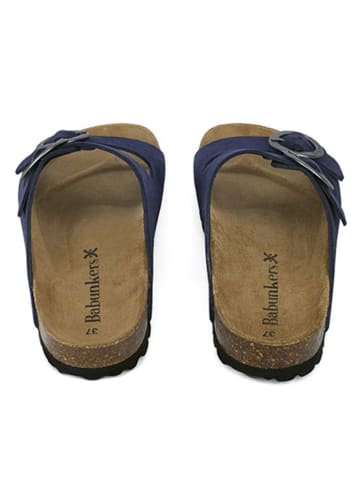 BABUNKERS Family Leder-Pantoletten in Dunkelblau