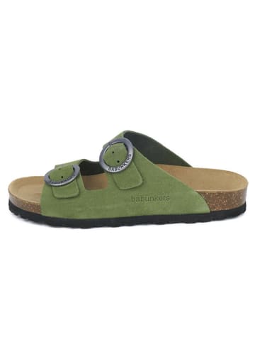 BABUNKERS Family Leren slippers groen