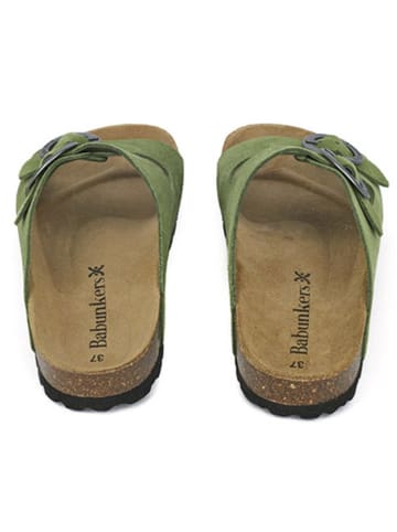 BABUNKERS Family Leren slippers groen