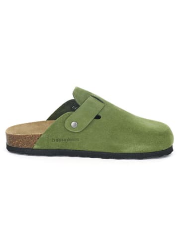 BABUNKERS Family Leren clogs groen
