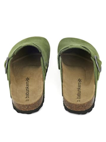 BABUNKERS Family Leren clogs groen